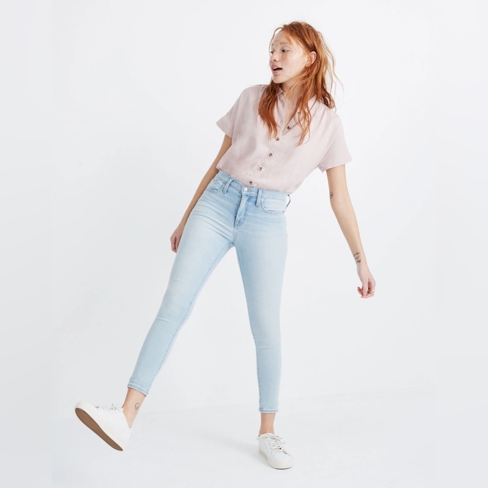 Madewell 9” Mid-Rise Skinny Crop Jeans in Coolmax®‎ Denim normcore size 23
